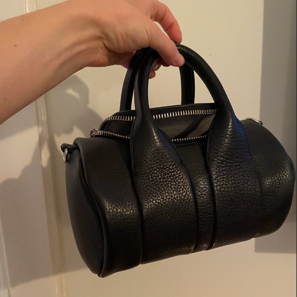 Alexander Wang Rockie Bag Black Pebbled Leather Silver Studs & Hardware